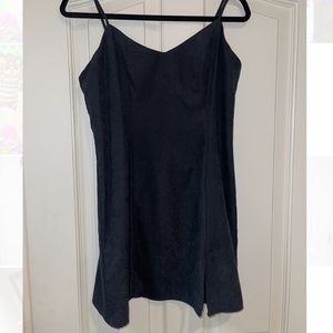 FOREVER 21 Suede Slit Mini Dress- Black